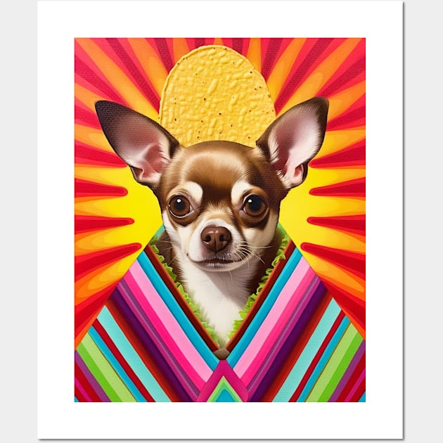 Mexican Food Taco Lover Op Art Chihuahua with Taco Wall Art by Unboxed Mind of J.A.Y LLC 